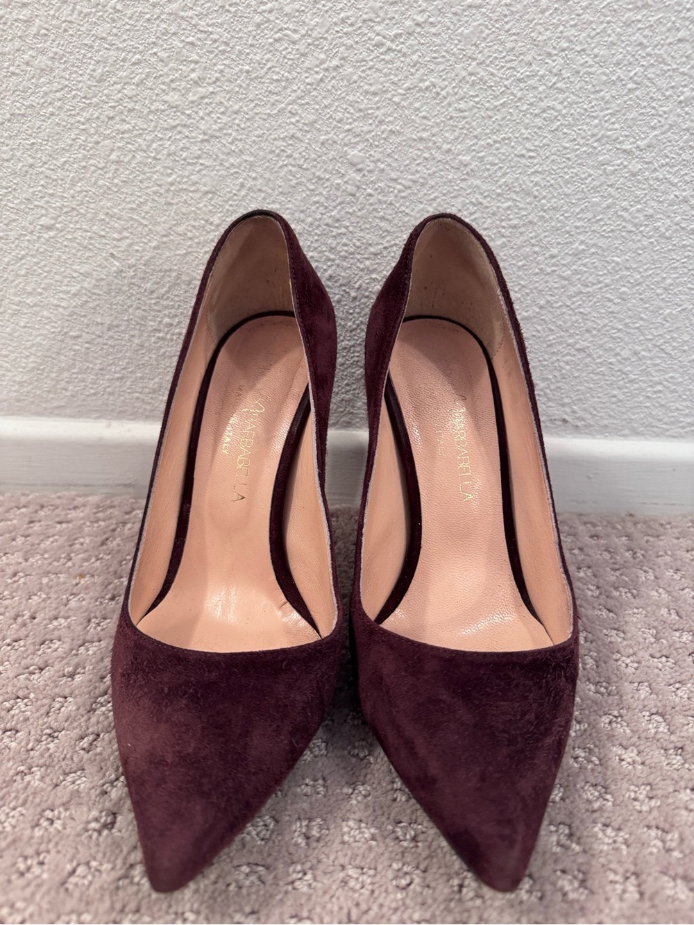 Women’s Pointed Suede Heel in Plum